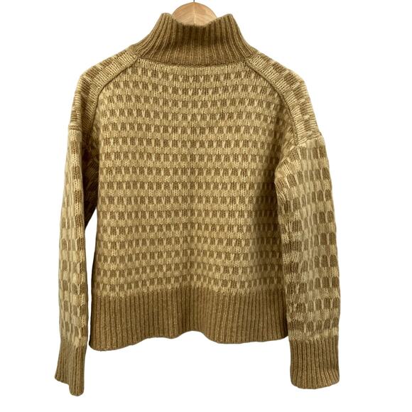 Everlane Tan the cloud checkered mock neck chunky sweater - Picture 5 of 8